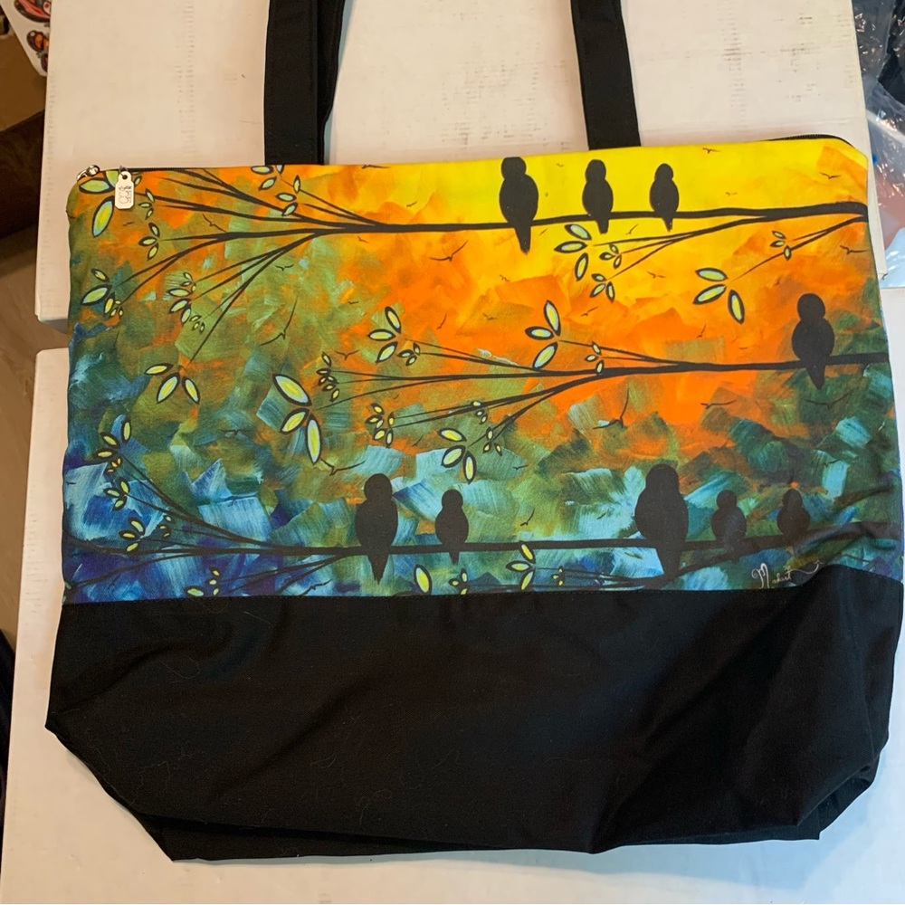 Janine King Designs “Birds of a Feather” Tote Bag, NWT, MADART Design Print